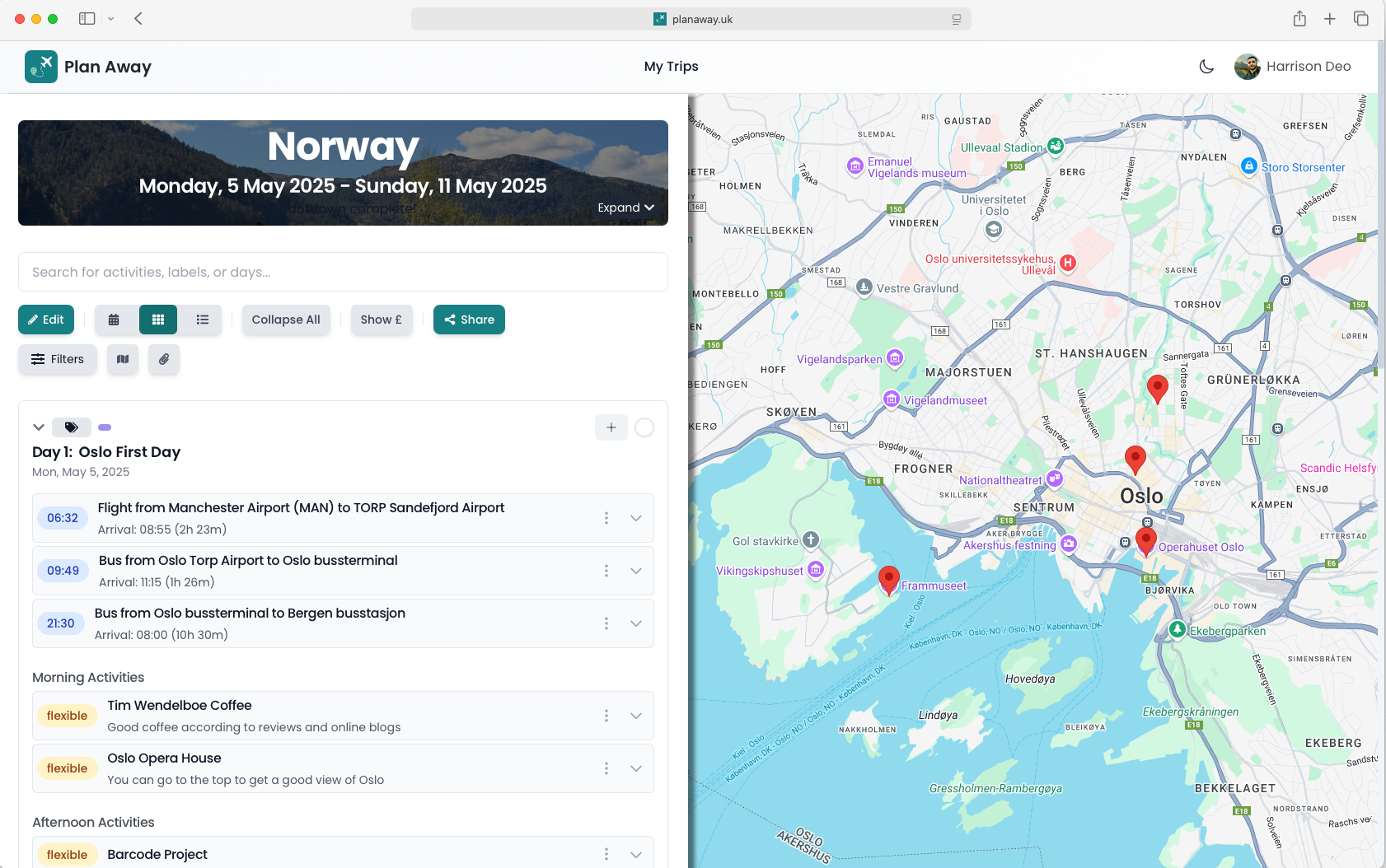 PlanAway Trip Preview